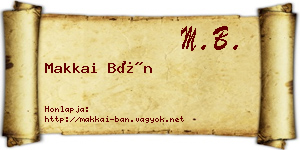 Makkai Bán névjegykártya